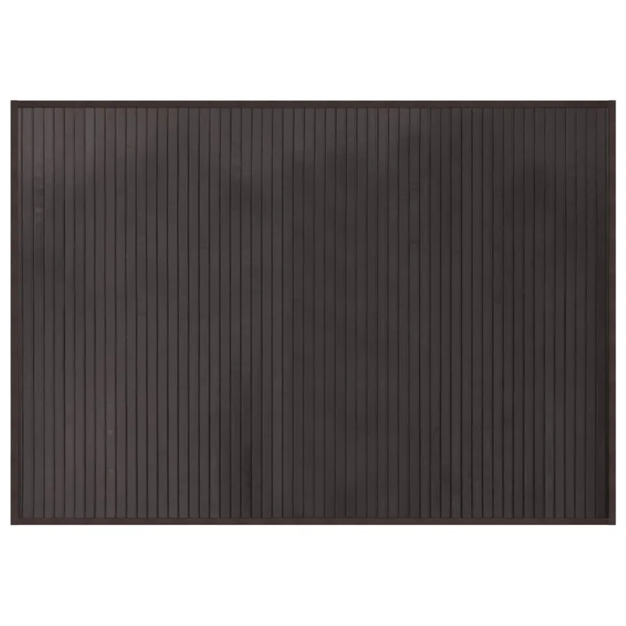 Tapis rectangulaire marron foncé 70x100 cm bambou - 2