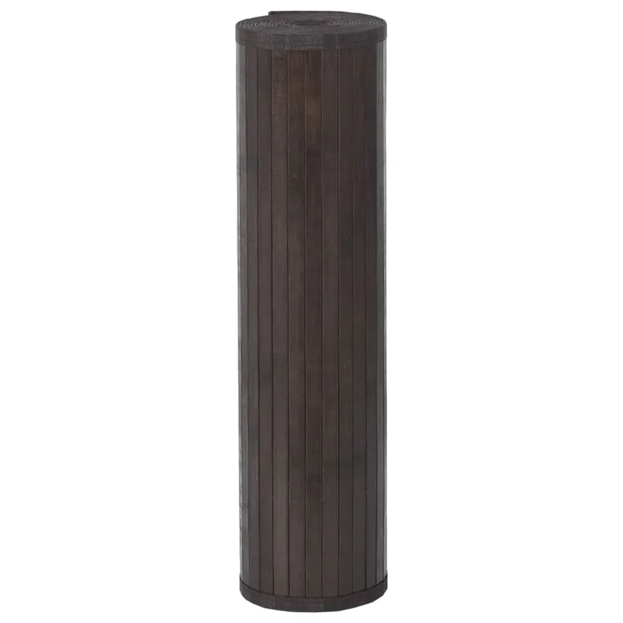Tapis rectangulaire marron foncé 70x100 cm bambou - 3