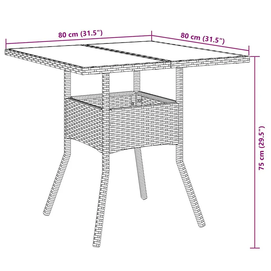 Ensemble à manger de jardin et coussins 5 pcs noir rotin verre - 9
