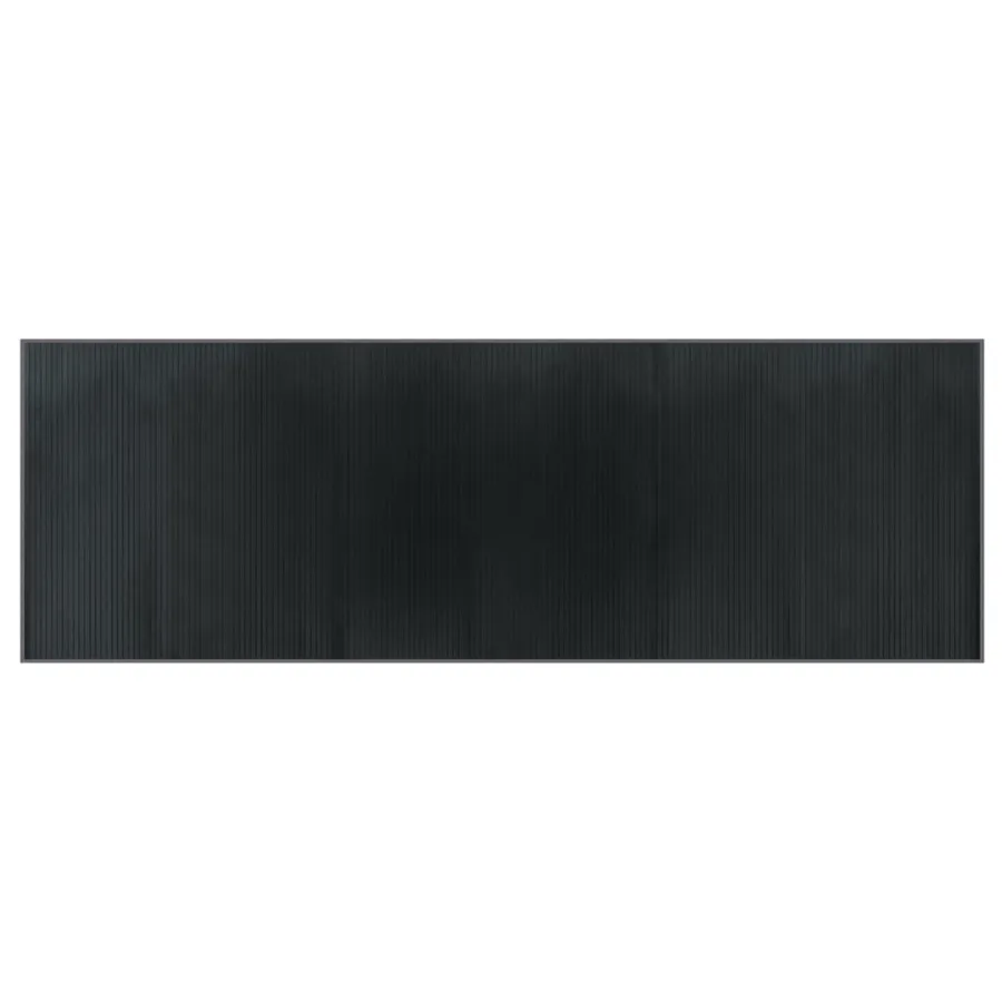 Tapis rectangulaire gris 100x300 cm bambou - 2