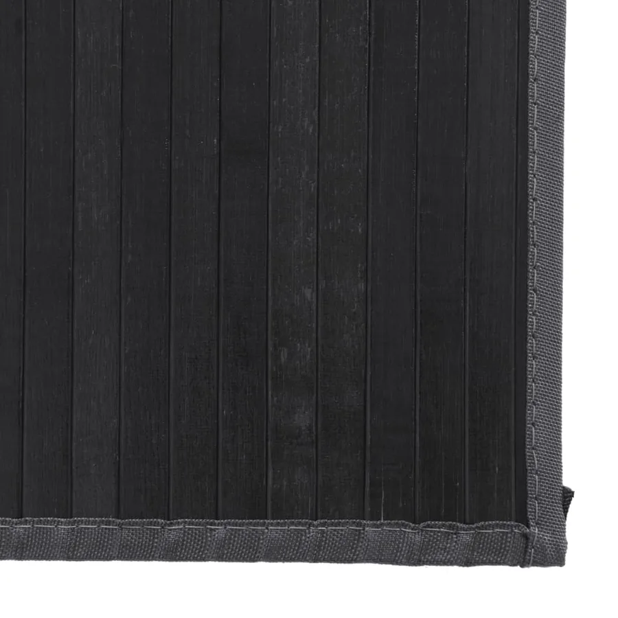 Tapis rectangulaire gris 80x100 cm bambou - 6