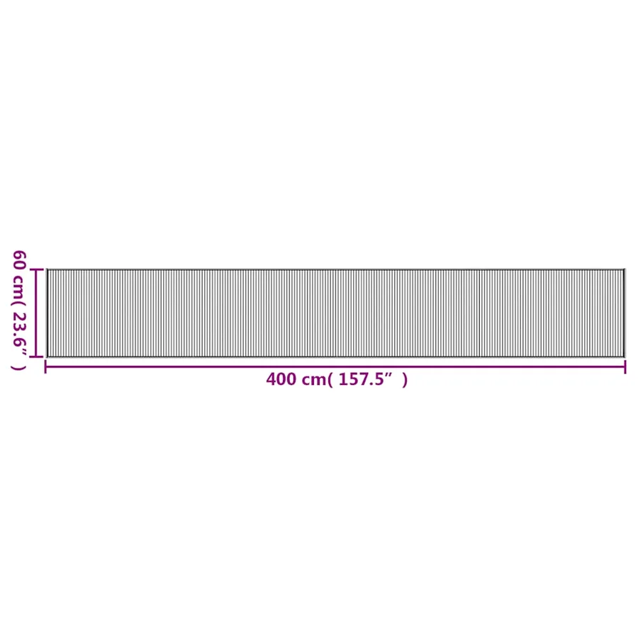 Tapis rectangulaire marron 60x400 cm bambou - 8