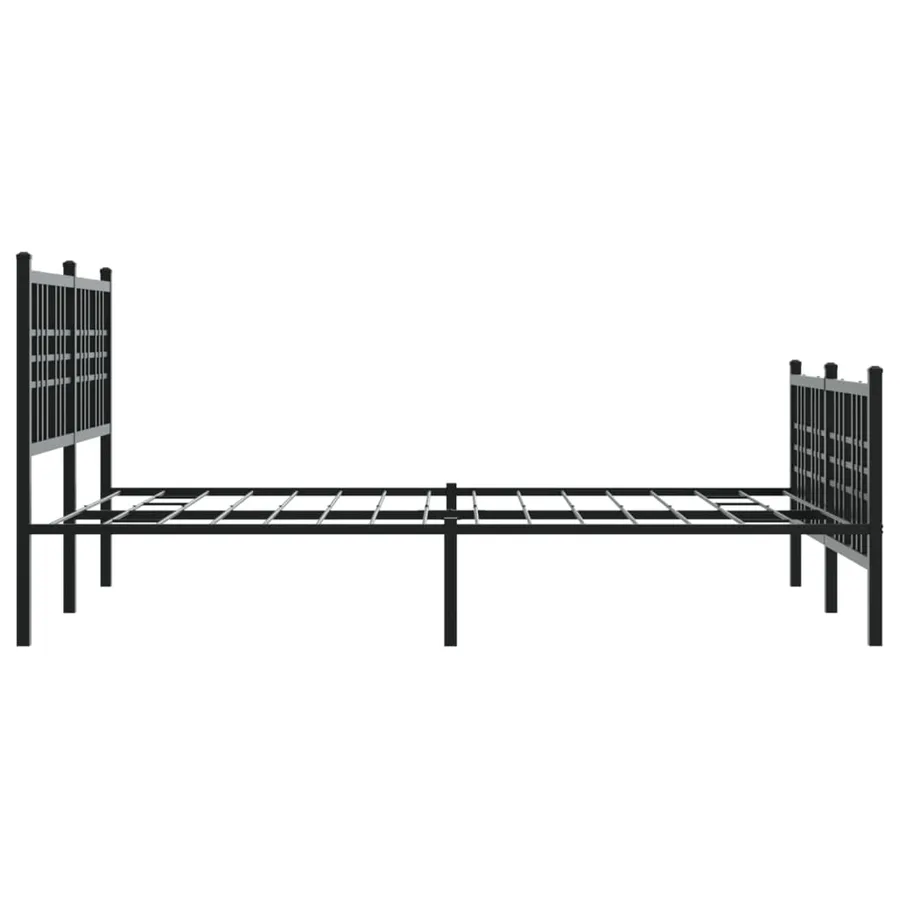 Cadre de lit métal sans matelas avec pied de lit noir 120x190cm - 5