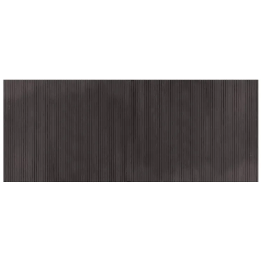 Tapis rectangulaire marron foncé 80x200 cm bambou - 2