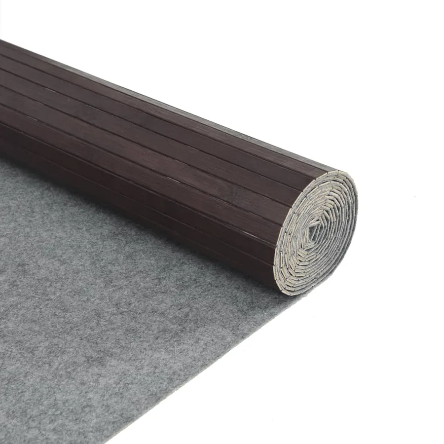 Tapis rectangulaire marron foncé 80x200 cm bambou - 5