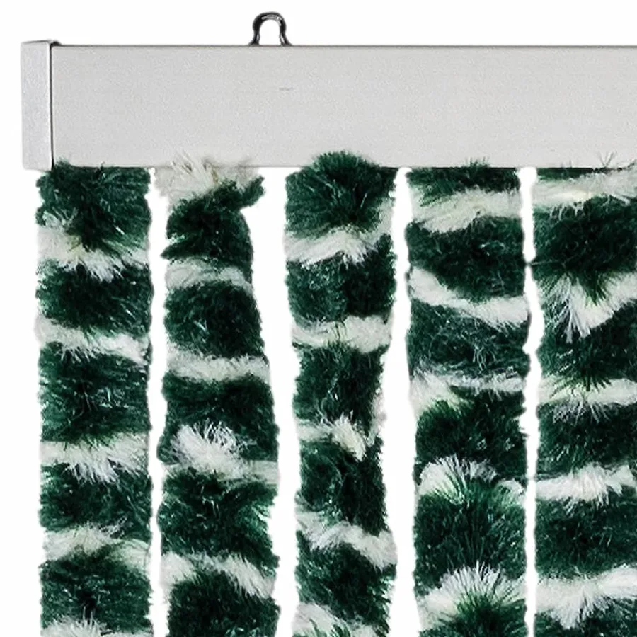Rideau anti-mouches vert et blanc 118x220 cm chenille - 4