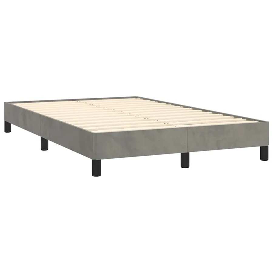 Sommier à lattes de lit avec matelas LED gris clair 120x190 cm - 6