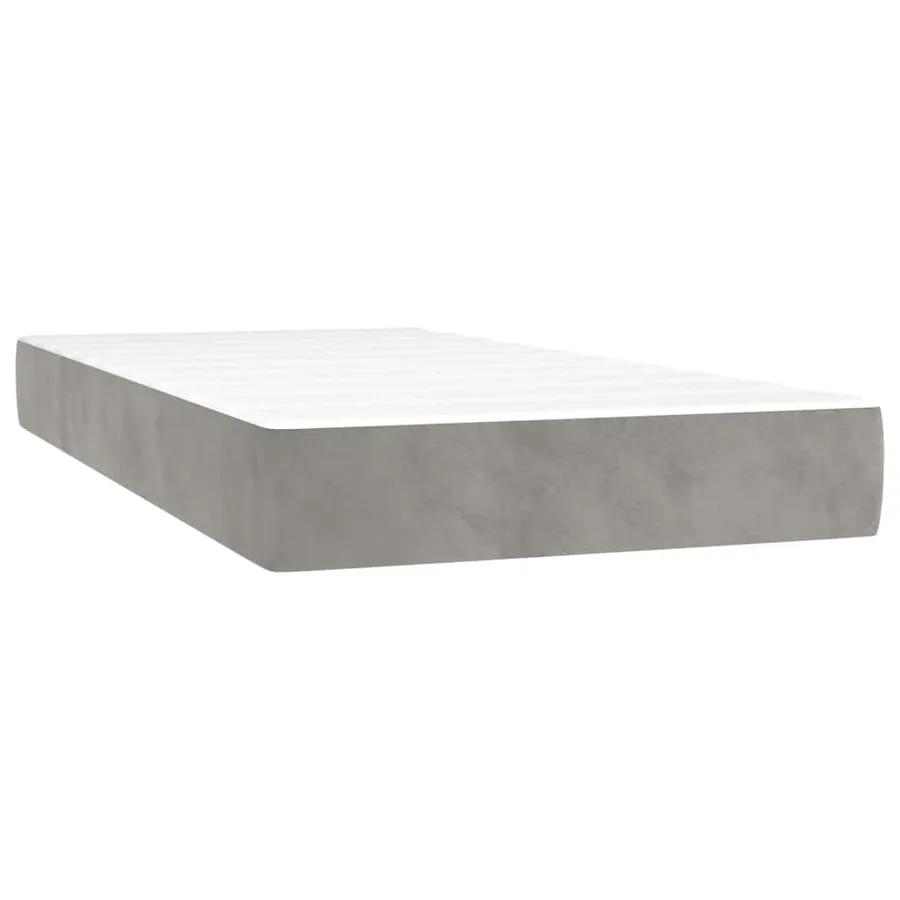 Sommier à lattes de lit avec matelas LED gris clair 120x190 cm - 7