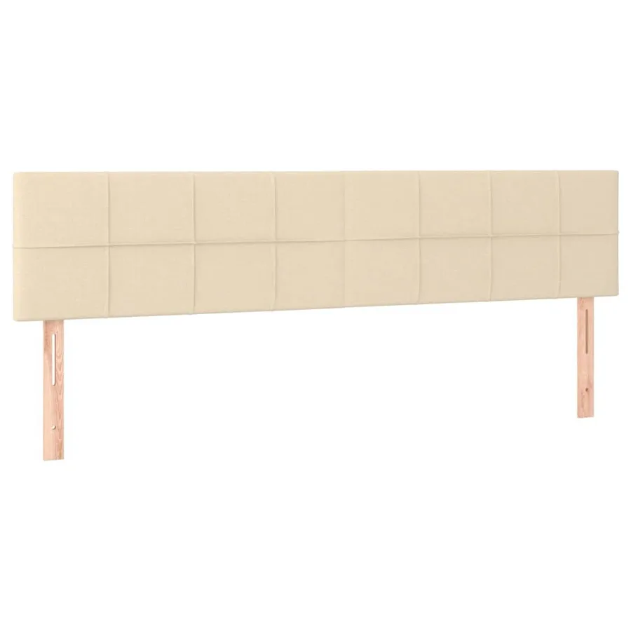 Sommier à lattes de lit matelas et LED crème 120x190 cm tissu - 9