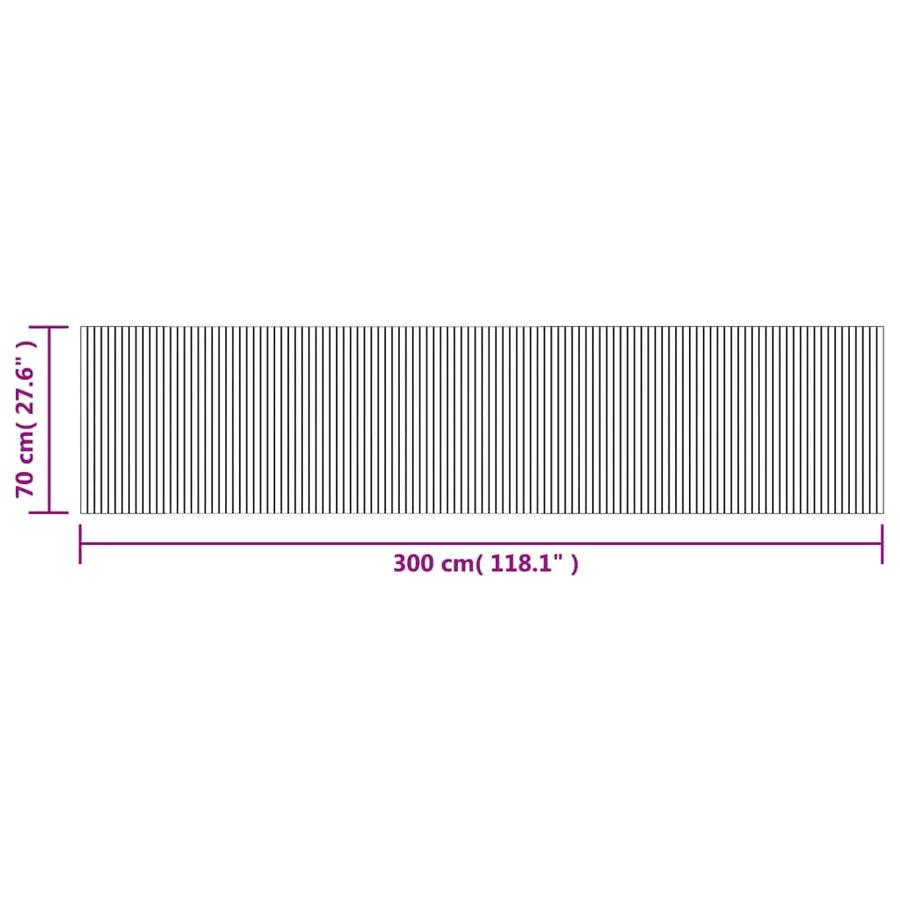Tapis rectangulaire naturel clair 70x300 cm bambou - 8