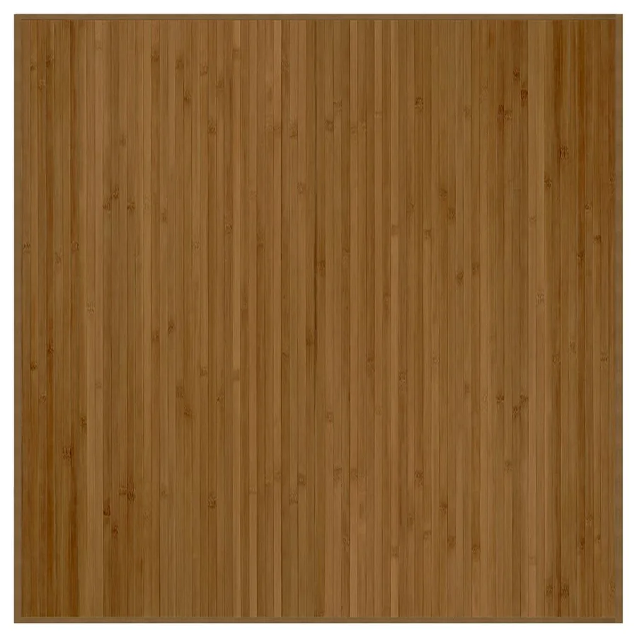 Tapis carré marron 100x100 cm bambou - 2