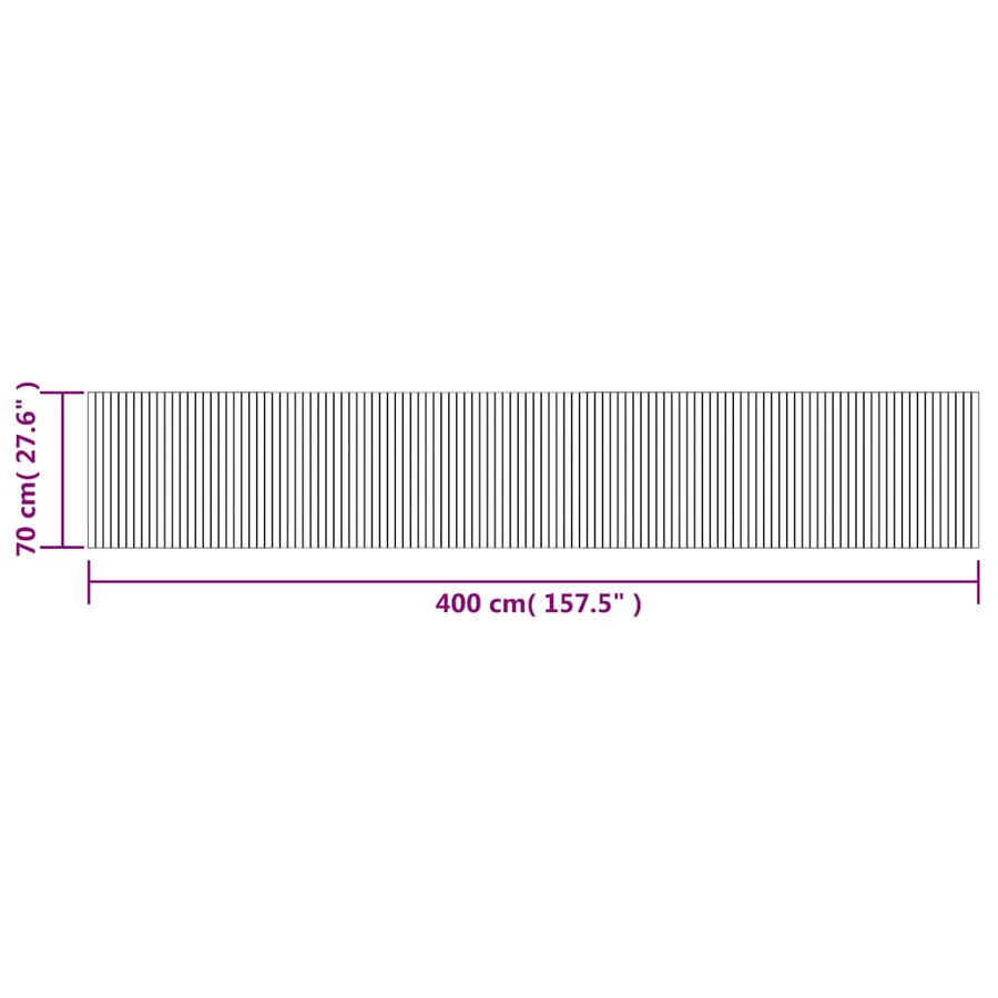 Tapis rectangulaire marron 70x400 cm bambou - 8