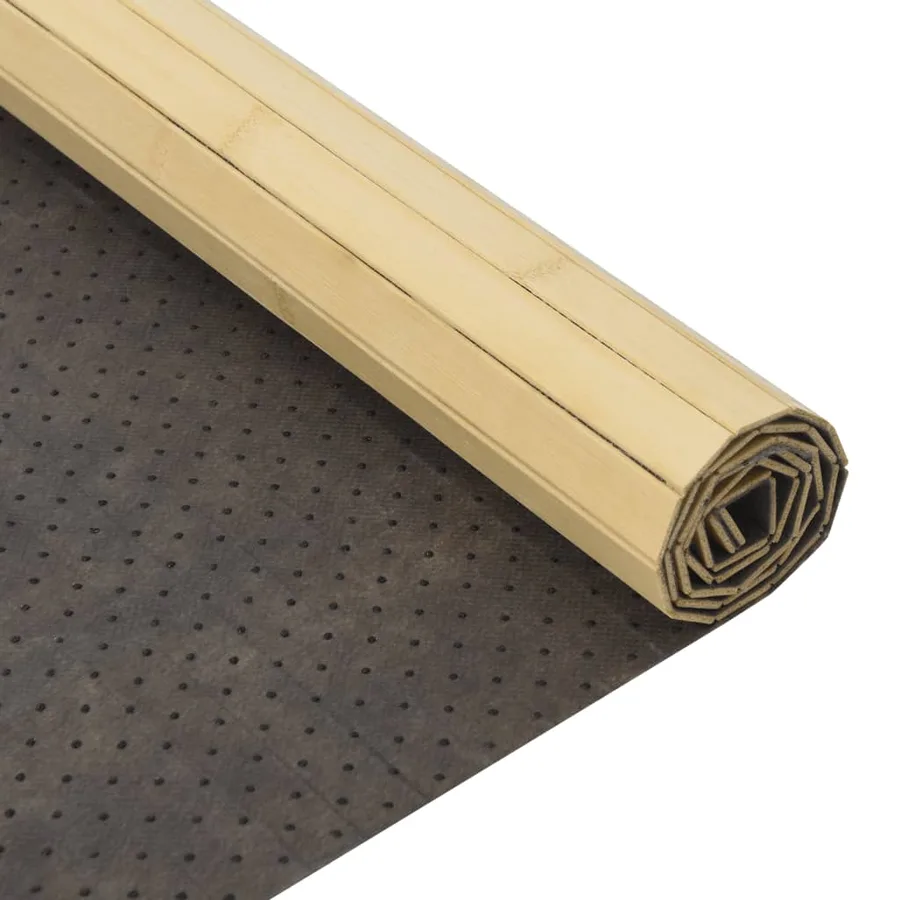 Tapis rectangulaire naturel clair 70x200 cm bambou - 5
