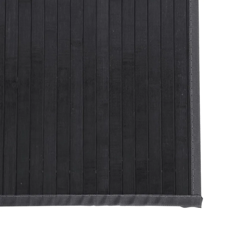 Tapis rectangulaire gris 100x200 cm bambou - 6