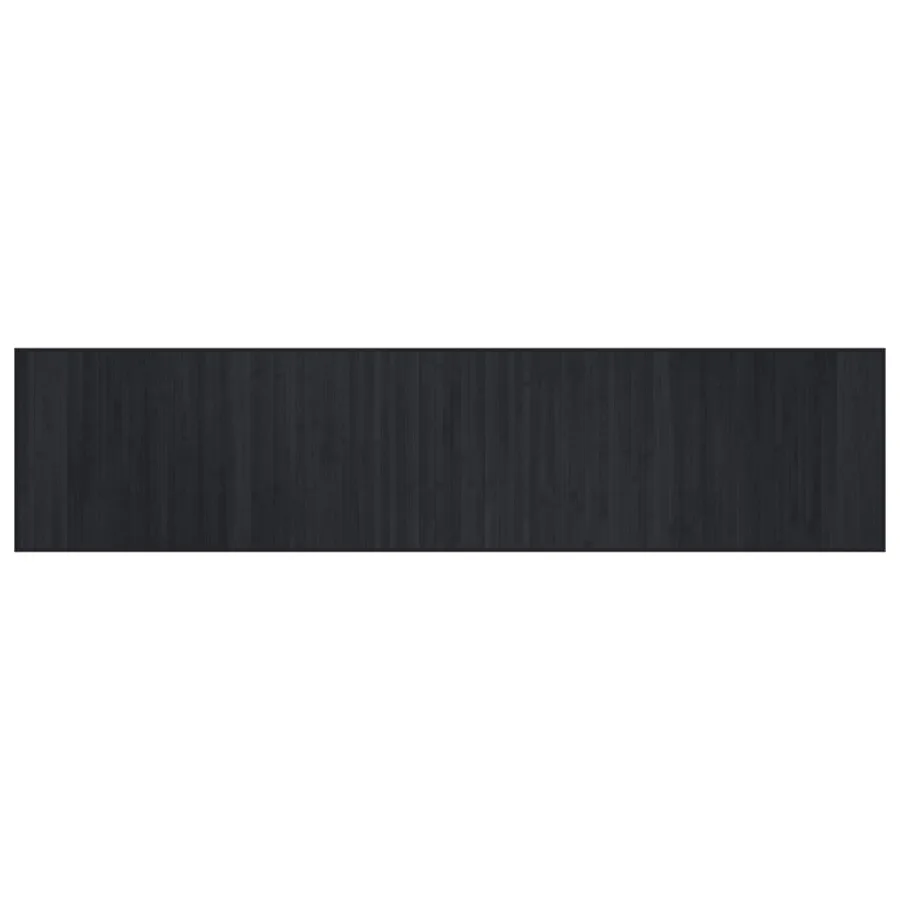 Tapis rectangulaire noir 70x300 cm bambou - 2