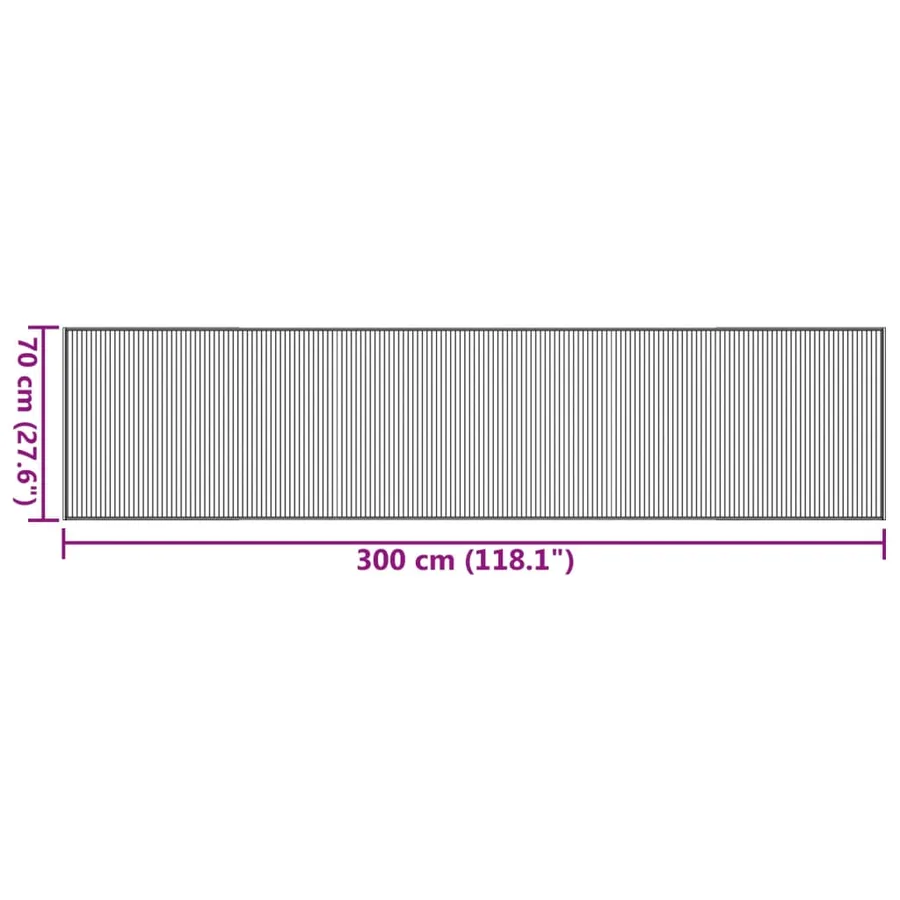 Tapis rectangulaire noir 70x300 cm bambou - 8
