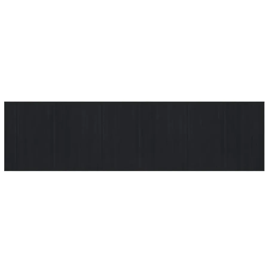 Tapis rectangulaire noir 80x300 cm bambou - 2