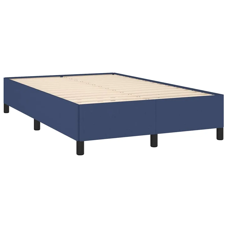 Sommier à lattes de lit avec matelas bleu 120x190 cm tissu - 4