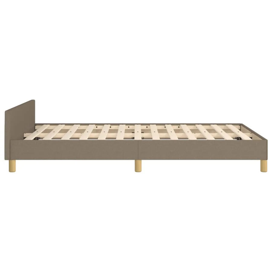 Cadre de lit sans matelas taupe 120x190 cm tissu - 7