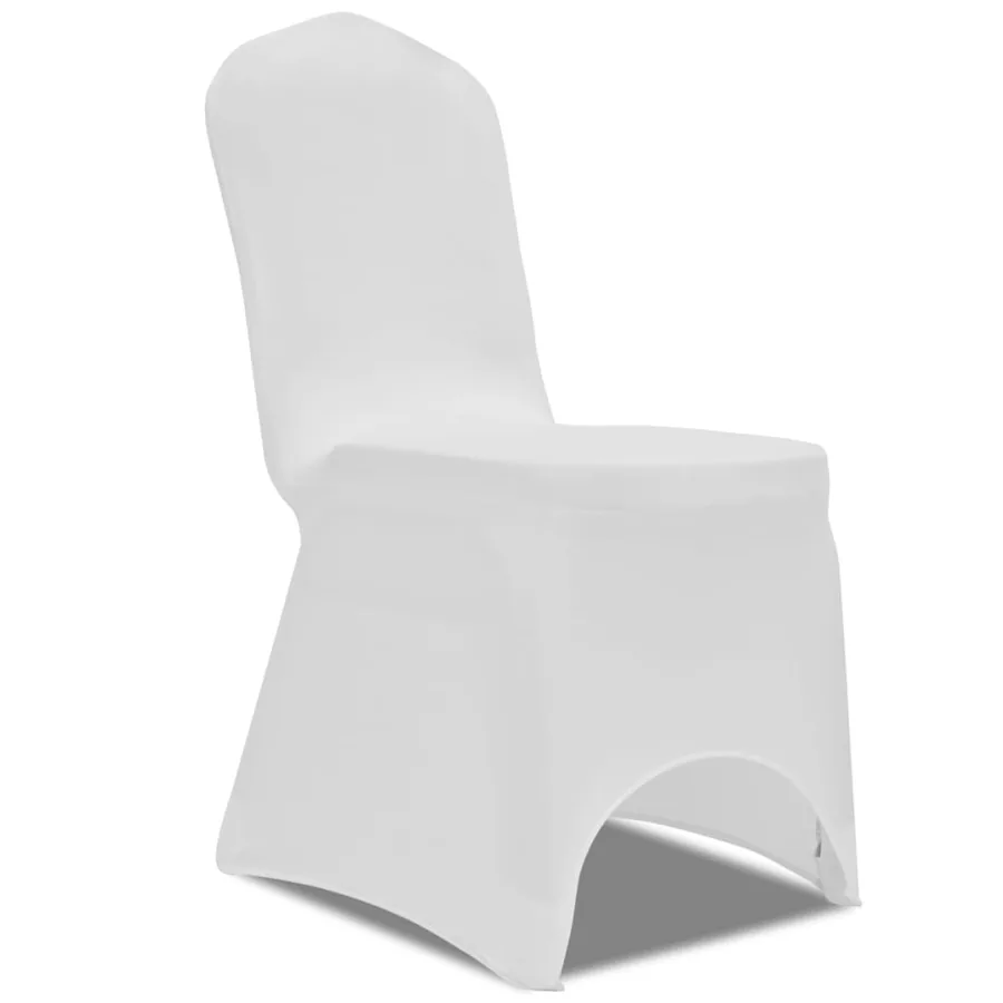 Housse blanche extensible pour chaise 6 pièces - 2