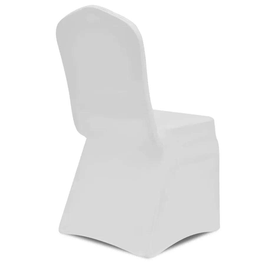 Housse blanche extensible pour chaise 6 pièces - 5