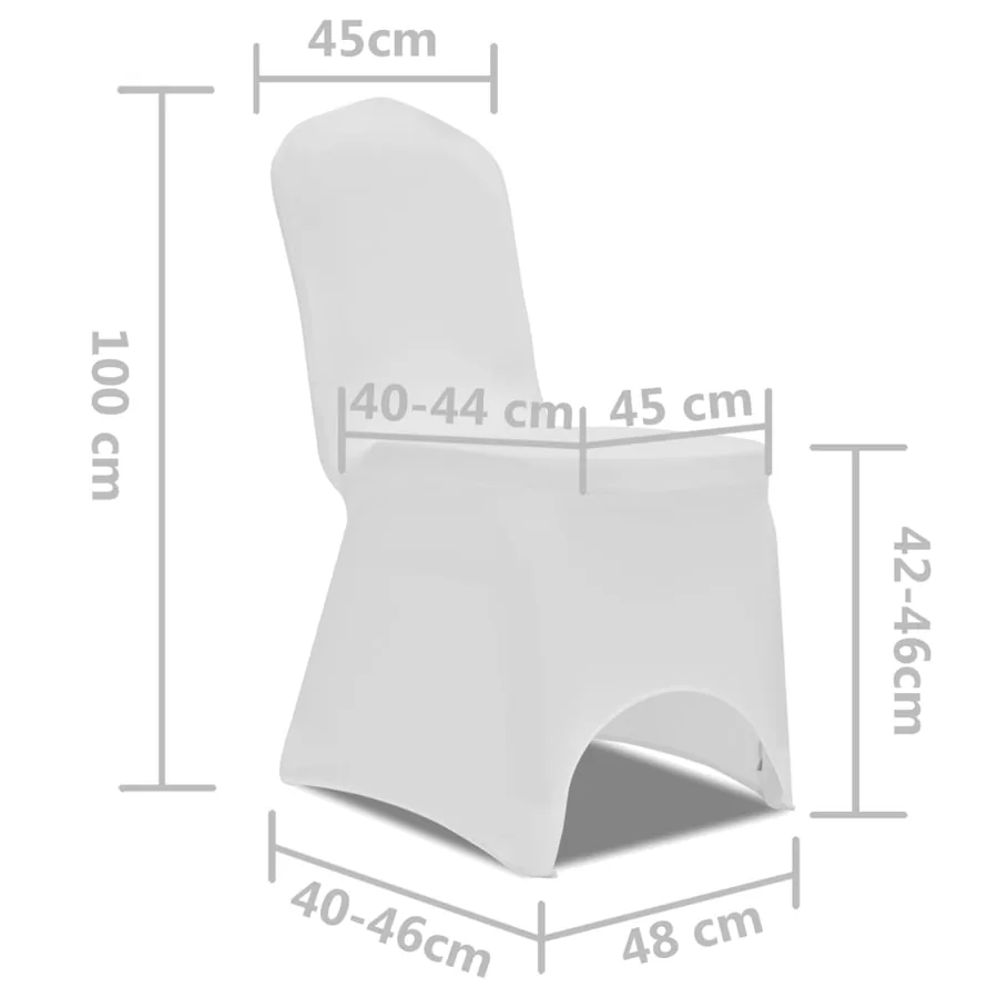 Housse blanche extensible pour chaise 6 pièces - 8