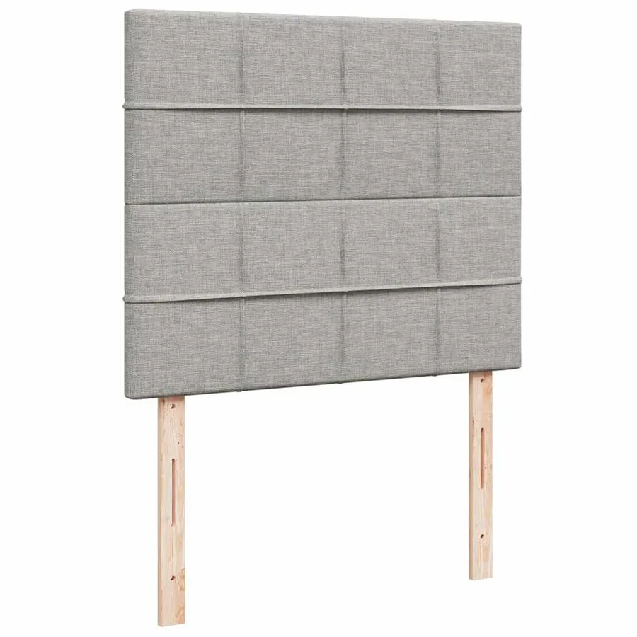 Sommier à lattes de lit matelas LED gris clair 120x190 cm tissu - 9