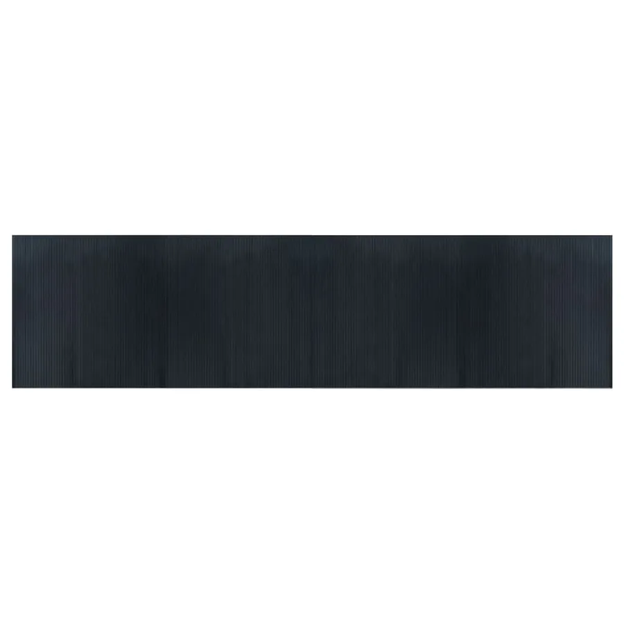 Tapis rectangulaire gris 100x400 cm bambou - 2