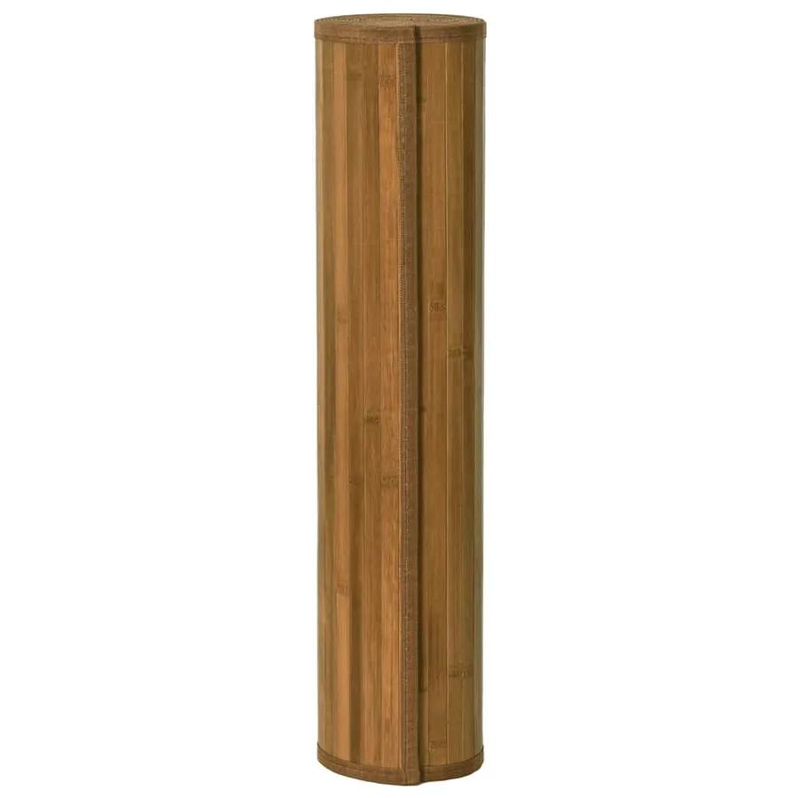Tapis rectangulaire marron 60x200 cm bambou - 3