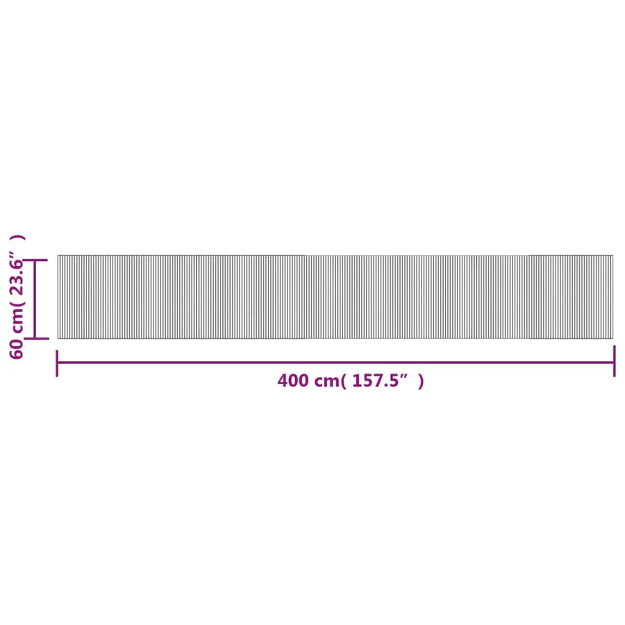 Tapis rectangulaire noir 60x400 cm bambou - 8