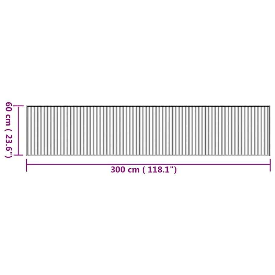 Tapis rectangulaire naturel 60x300 cm bambou - 8