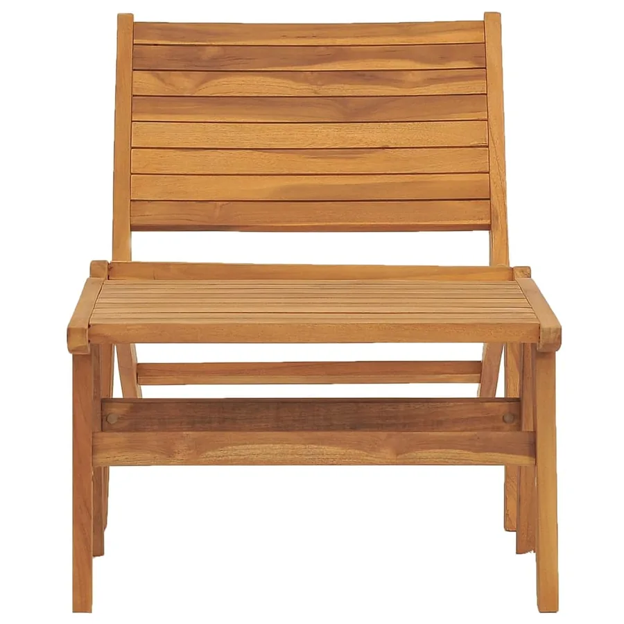 Chaise de jardin avec repose-pied Bois de teck solide - 8
