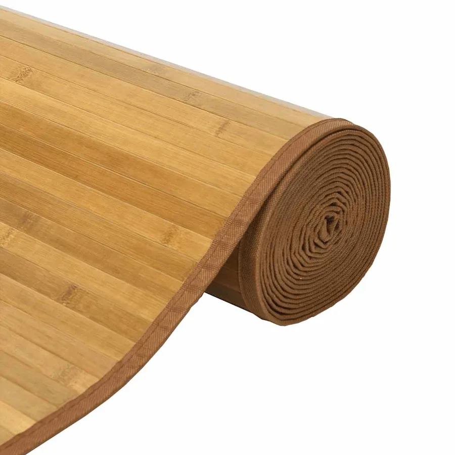Tapis rectangulaire naturel 80x1000 cm bambou - 4
