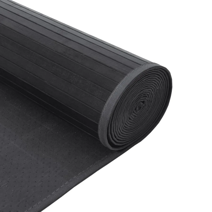 Tapis rectangulaire gris 60x1000 cm bambou - 5