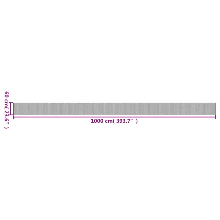 Tapis rectangulaire gris 60x1000 cm bambou - 8