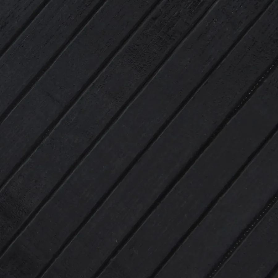 Tapis rond noir 100 cm bambou - 7
