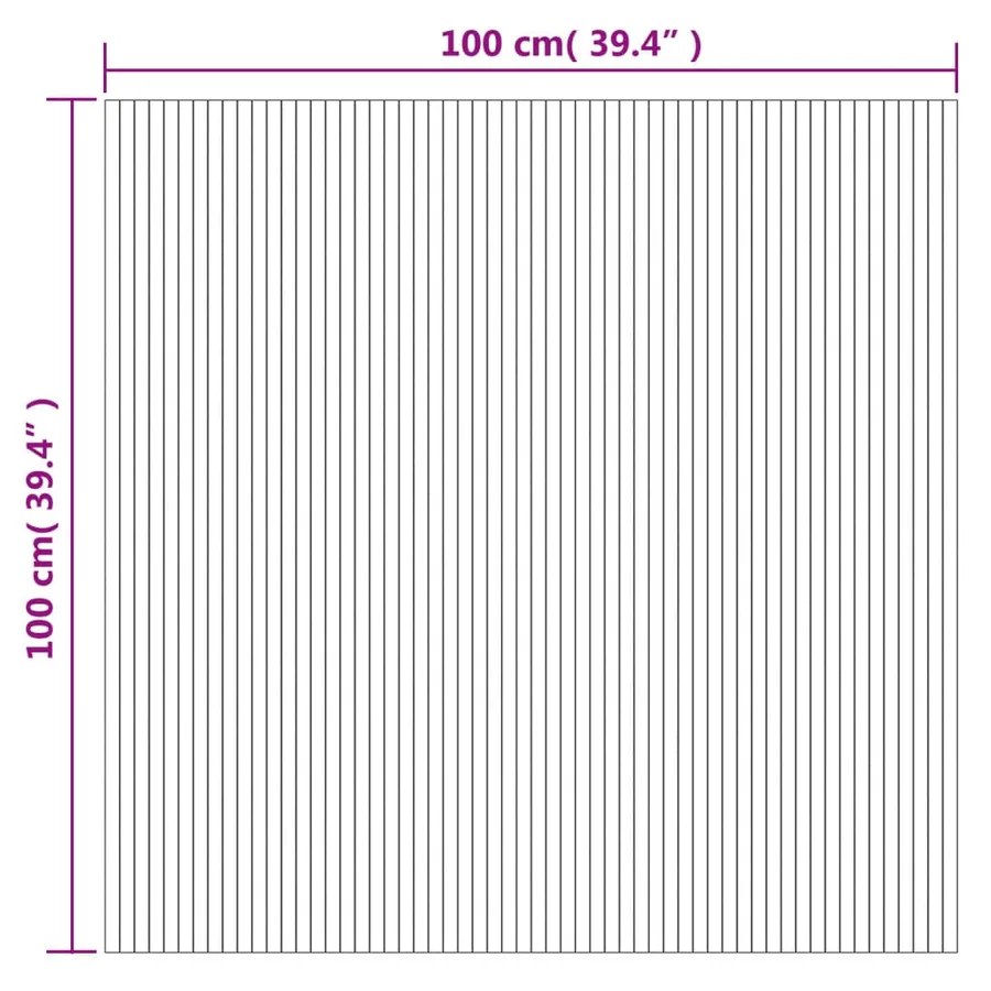 Tapis rectangulaire naturel clair 100x100 cm bambou - 8