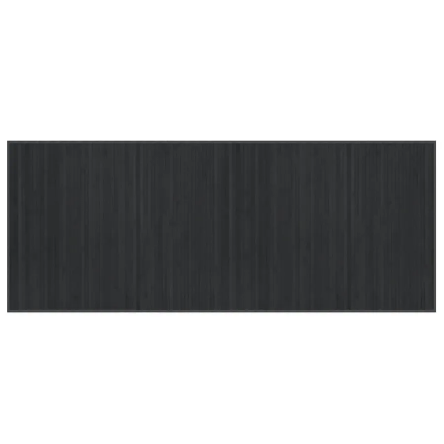 Tapis rectangulaire gris 80x200 cm bambou - 2