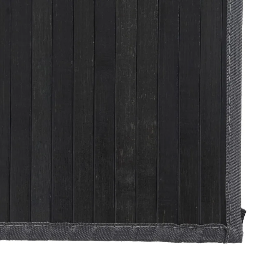 Tapis rectangulaire gris 80x200 cm bambou - 6