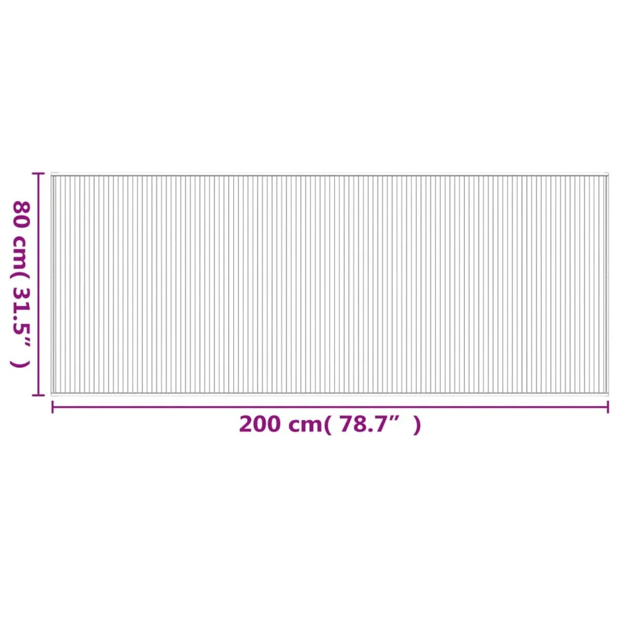 Tapis rectangulaire gris 80x200 cm bambou - 8