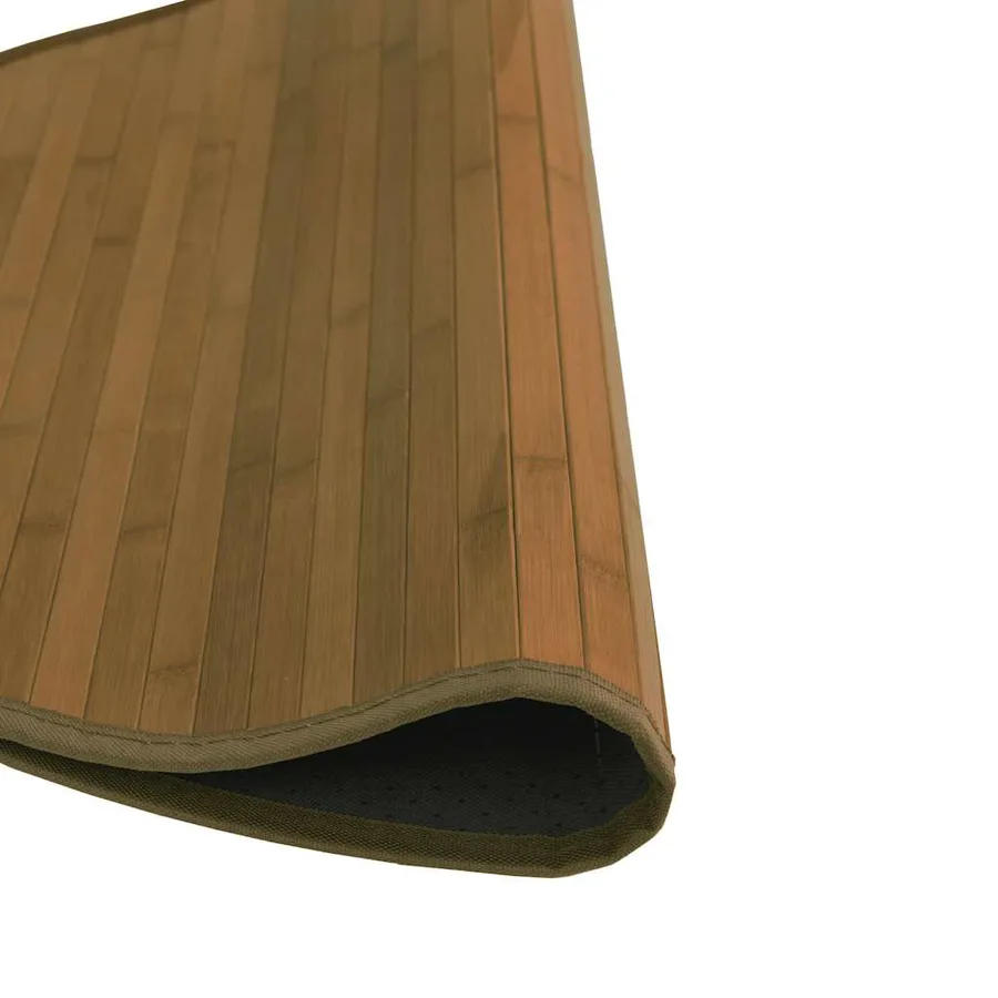 Tapis rond marron 100 cm bambou - 4