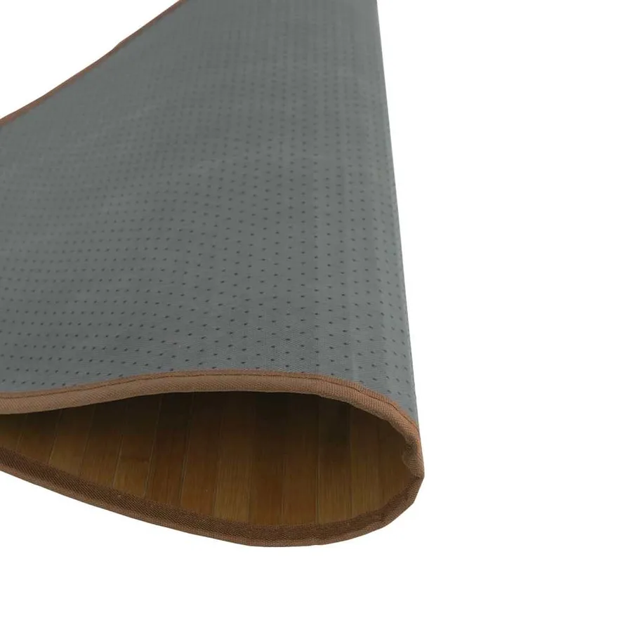 Tapis rond marron 100 cm bambou - 5