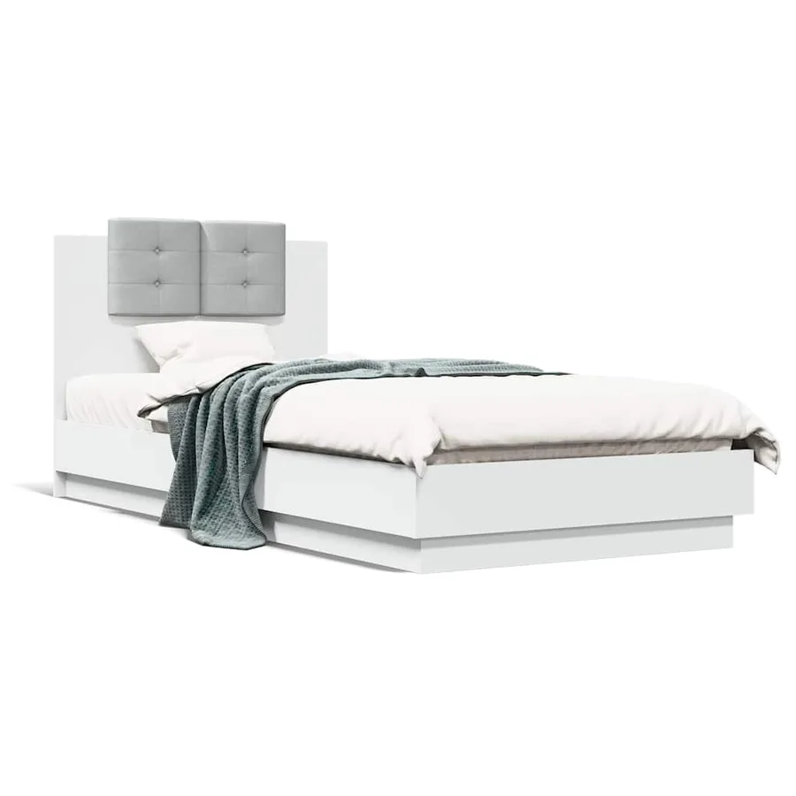 Cadre de lit sans matelas blanc 90x200 cm - 2