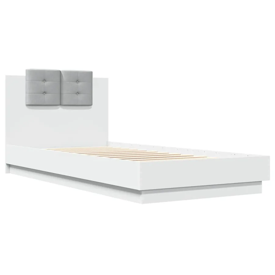 Cadre de lit sans matelas blanc 90x200 cm - 3