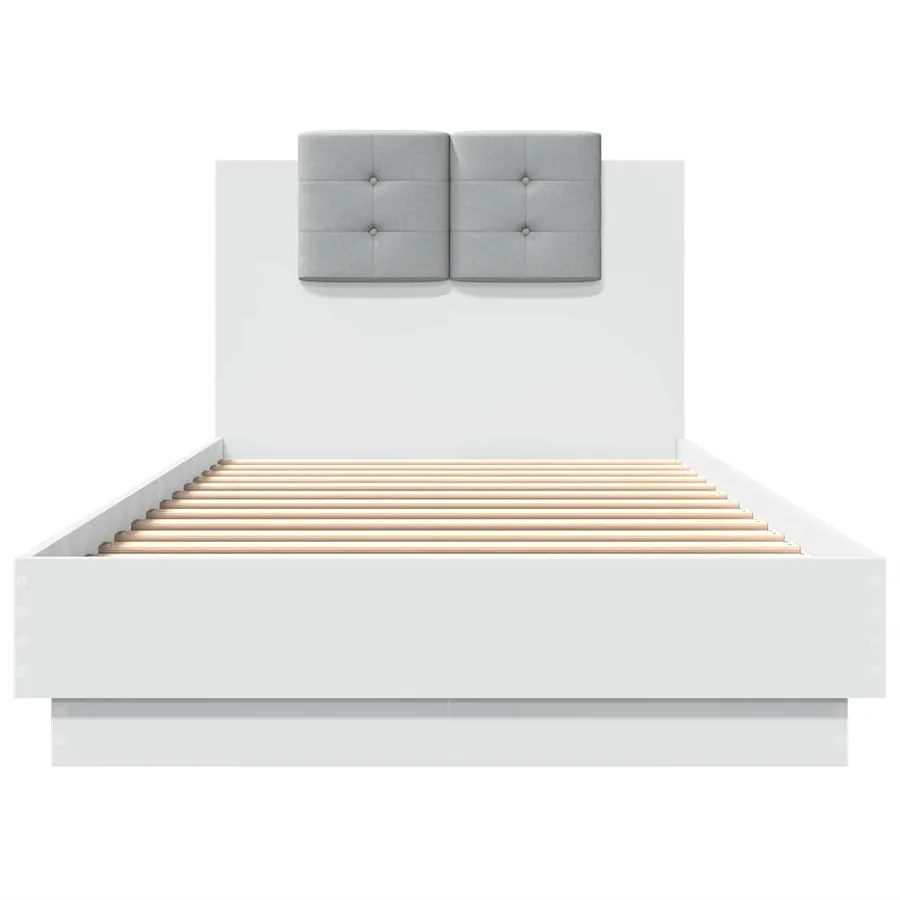 Cadre de lit sans matelas blanc 90x200 cm - 4