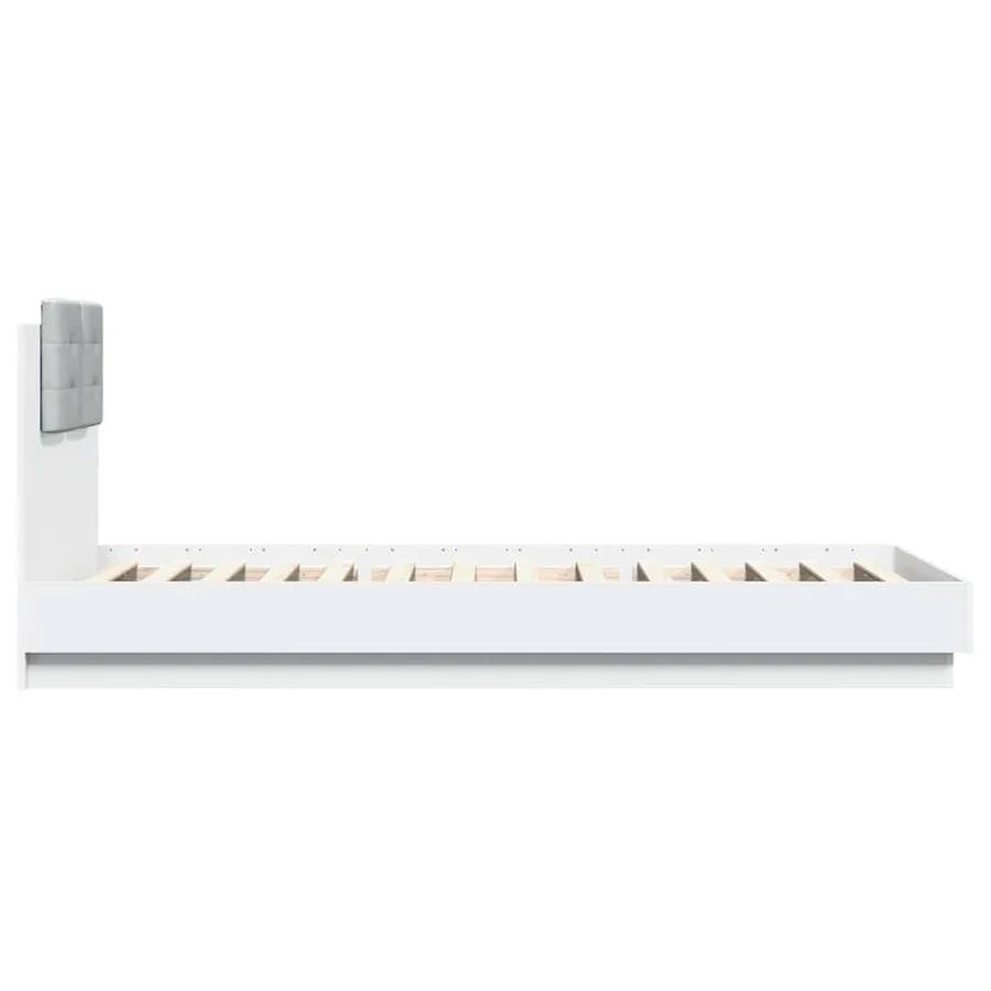 Cadre de lit sans matelas blanc 90x200 cm - 5