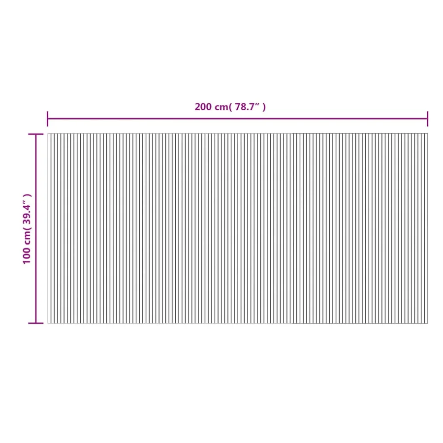 Tapis rectangulaire gris 100x200 cm bambou - 8