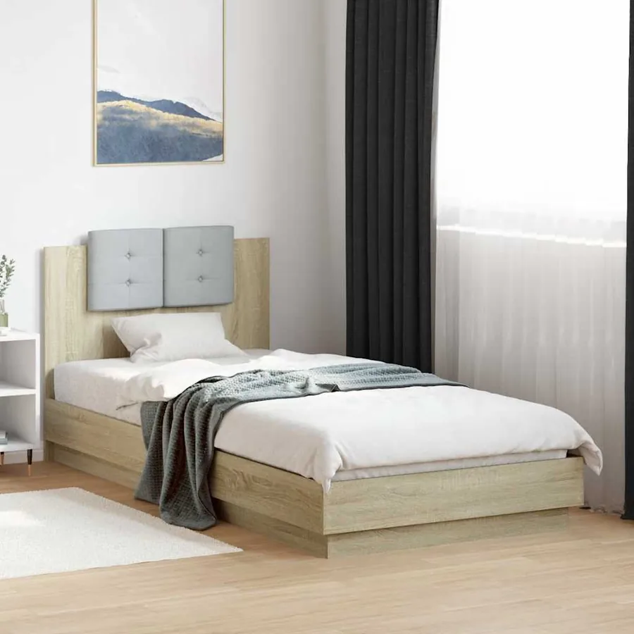 Cadre de lit sans matelas chêne sonoma 90x200 cm
