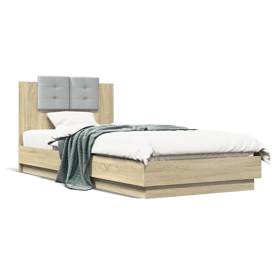 Cadre de lit sans matelas chêne sonoma 90x200 cm - 2
