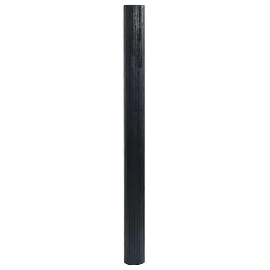 Tapis rectangulaire noir 100x100 cm bambou - 3